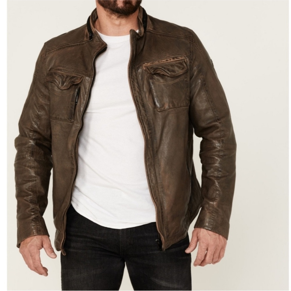 MAURITIUS LEATHER MEN'S SLIM FIT COVE LAMB LEATHER JACKET